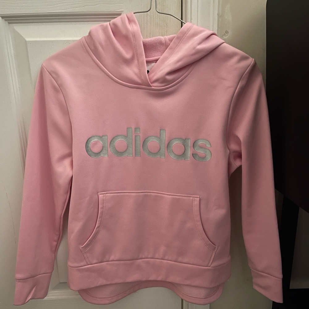GIRLS ADIDAS PINK HOODIE